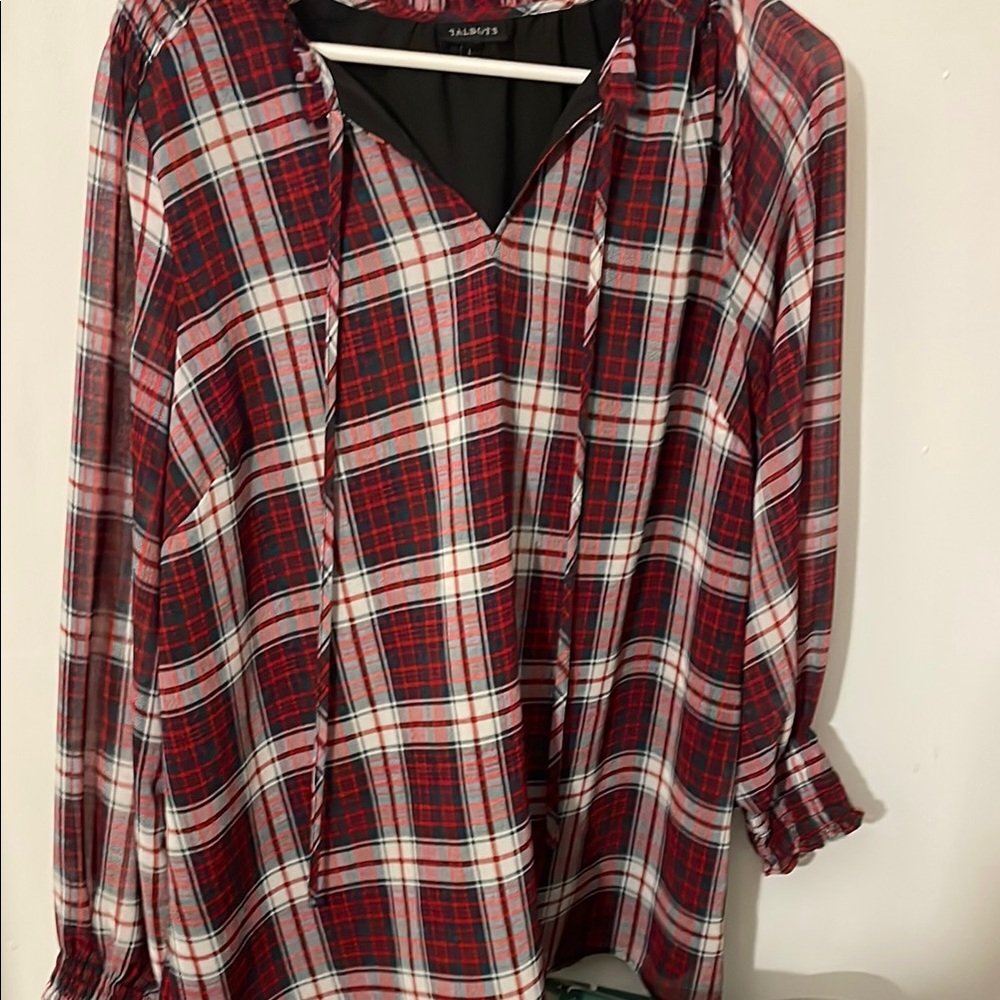 Talbots Red Plaid Women's Top